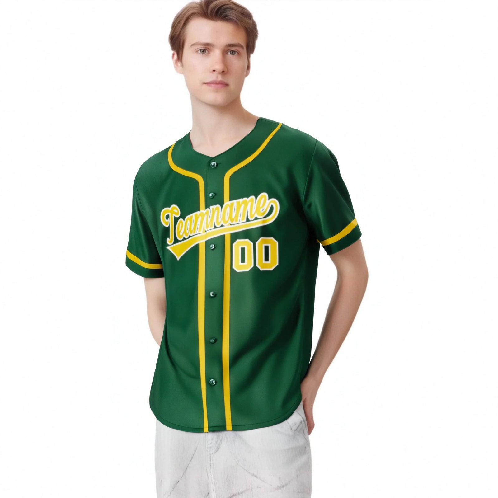 Custom Green Glod Classic Style Authentic Baseball Jersey
