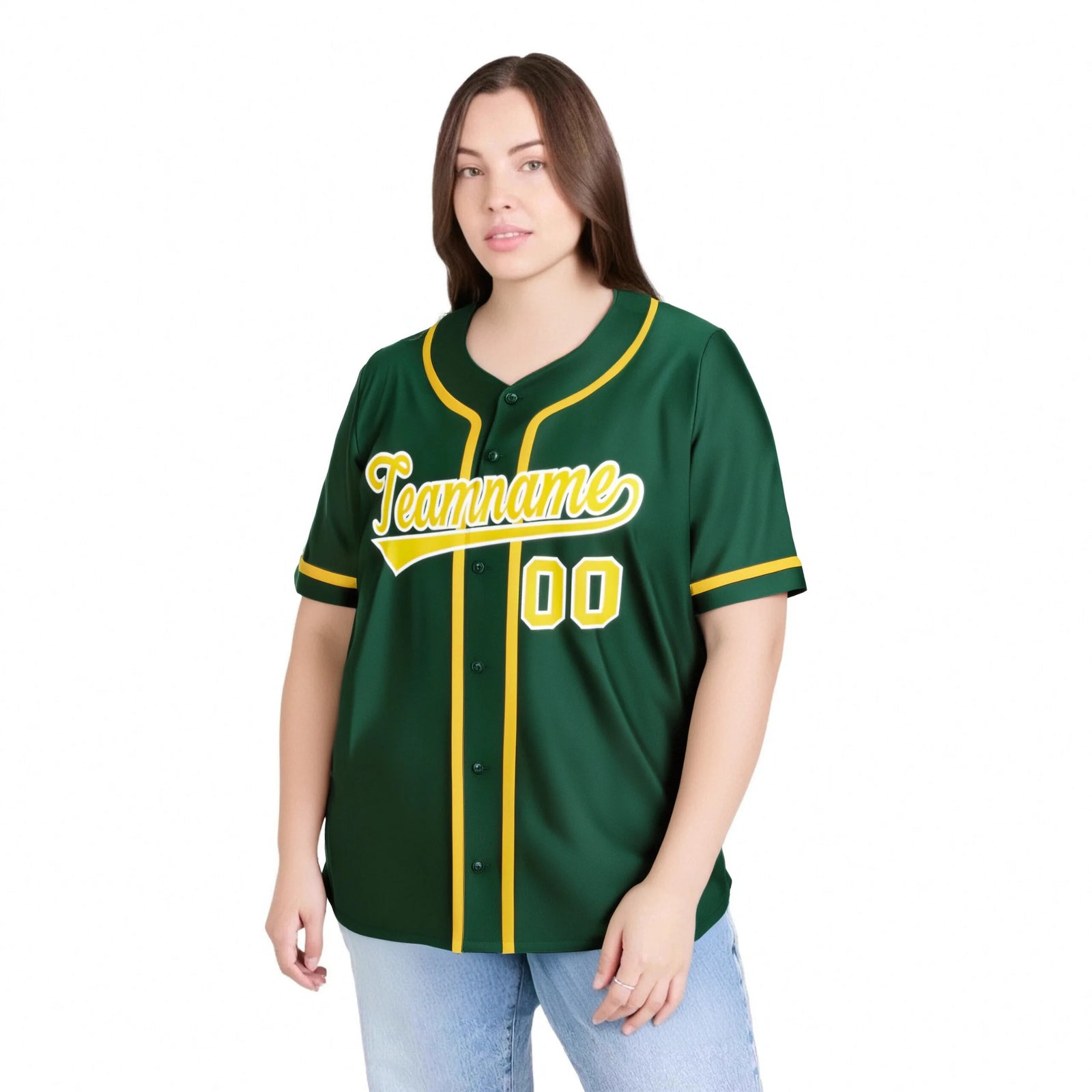 Custom Green Glod Classic Style Authentic Baseball Jersey