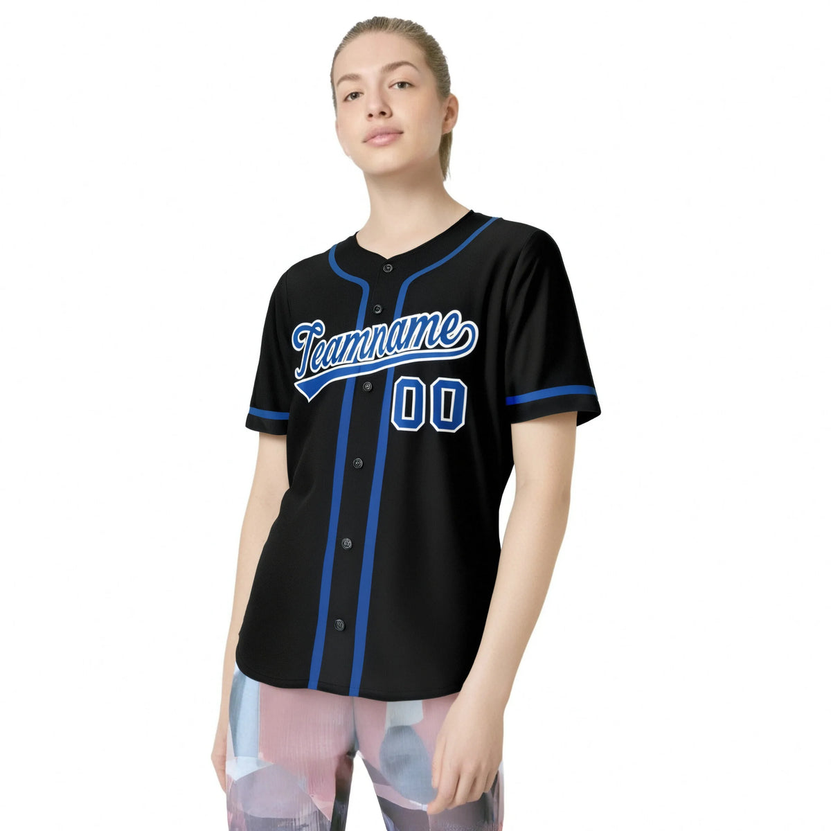 Custom Black Royal Blue Classic Style Authentic Baseball Jersey