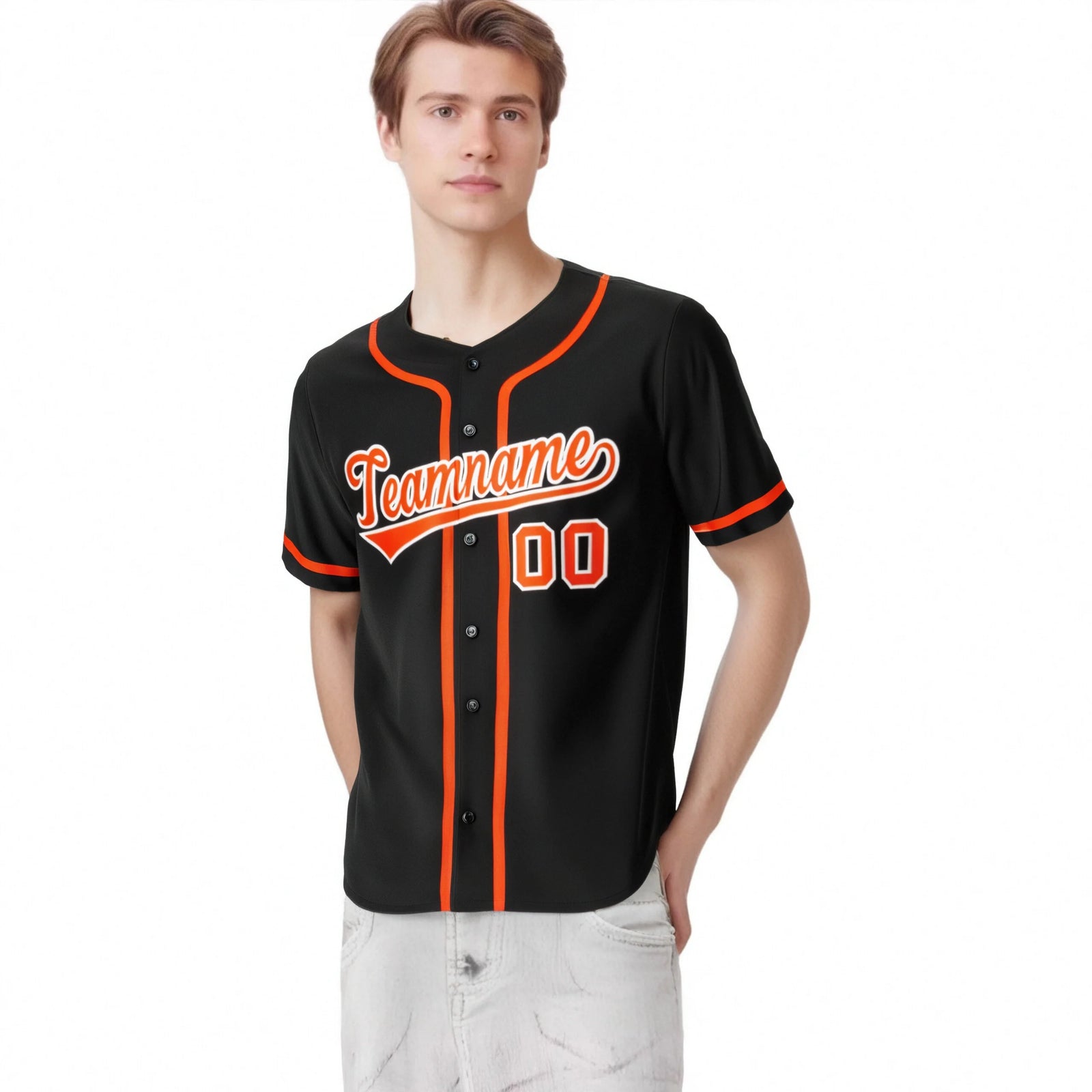 Custom Black Orange Classic Style Authentic Baseball Jersey