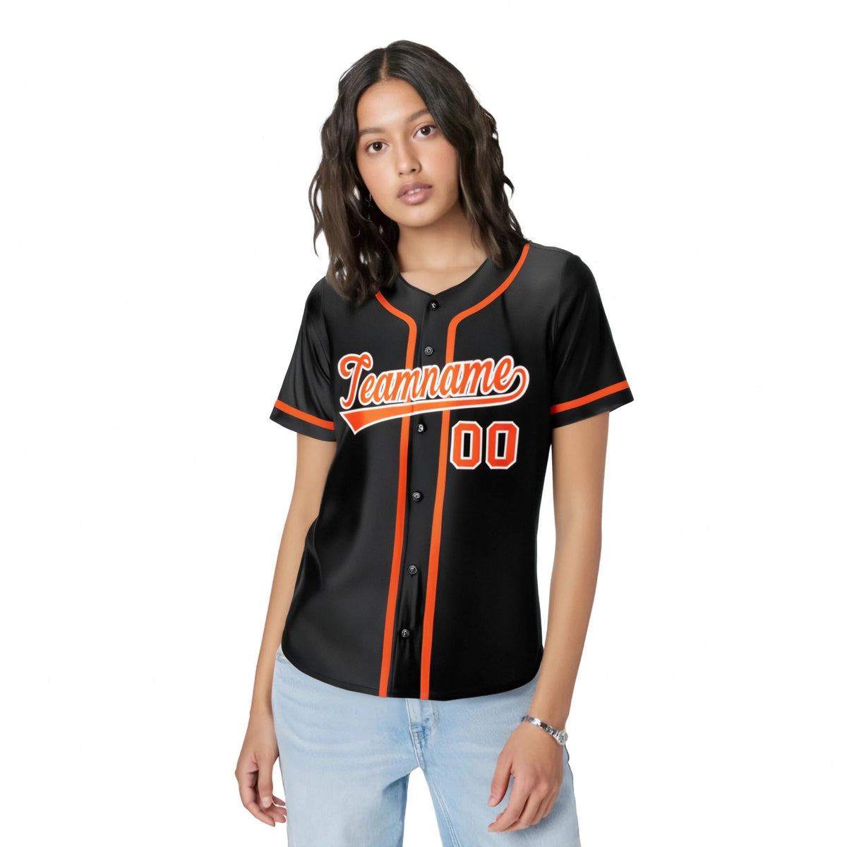 Custom Black Orange Classic Style Authentic Baseball Jersey
