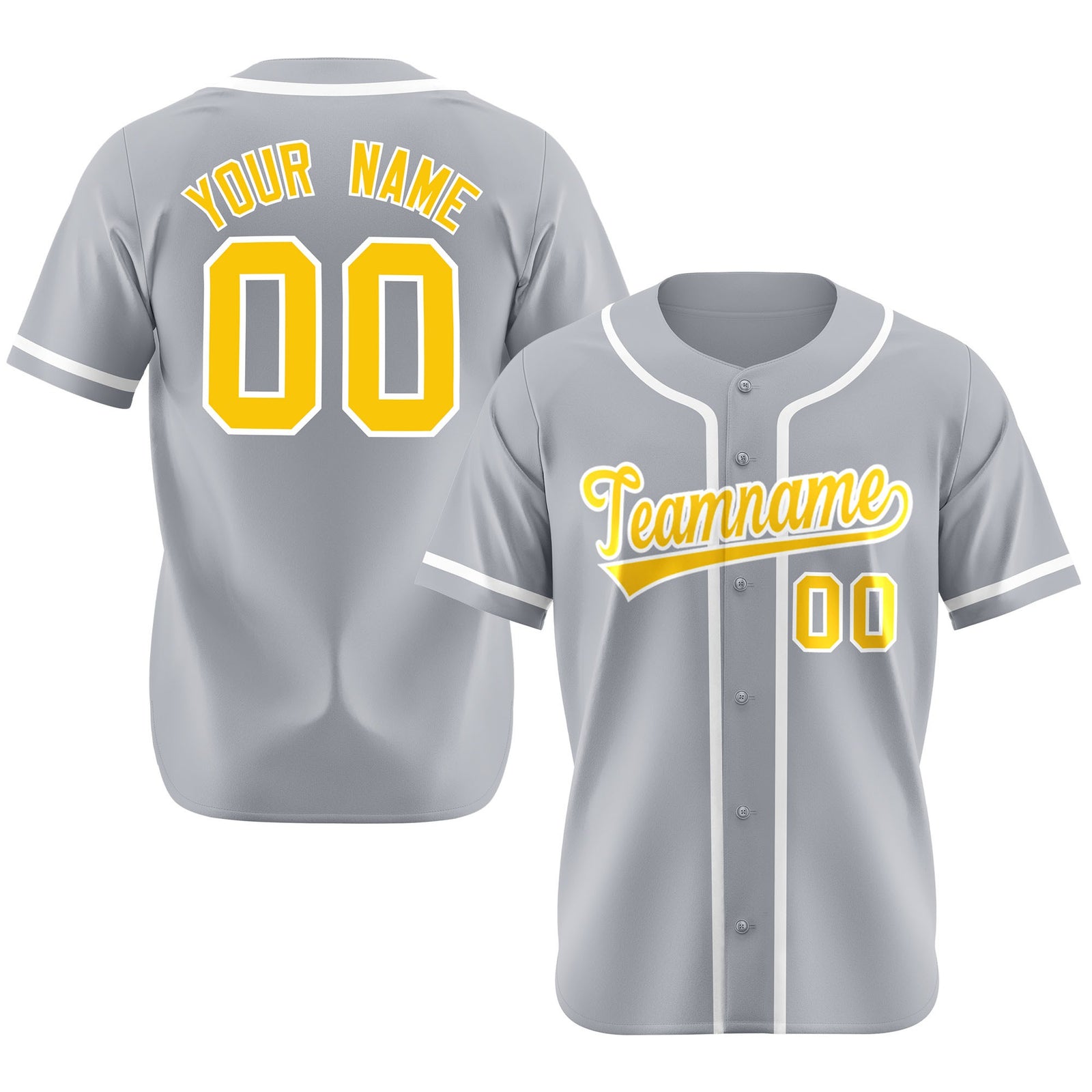 Custom Gray Glod White Classic Style Authentic Baseball Jersey