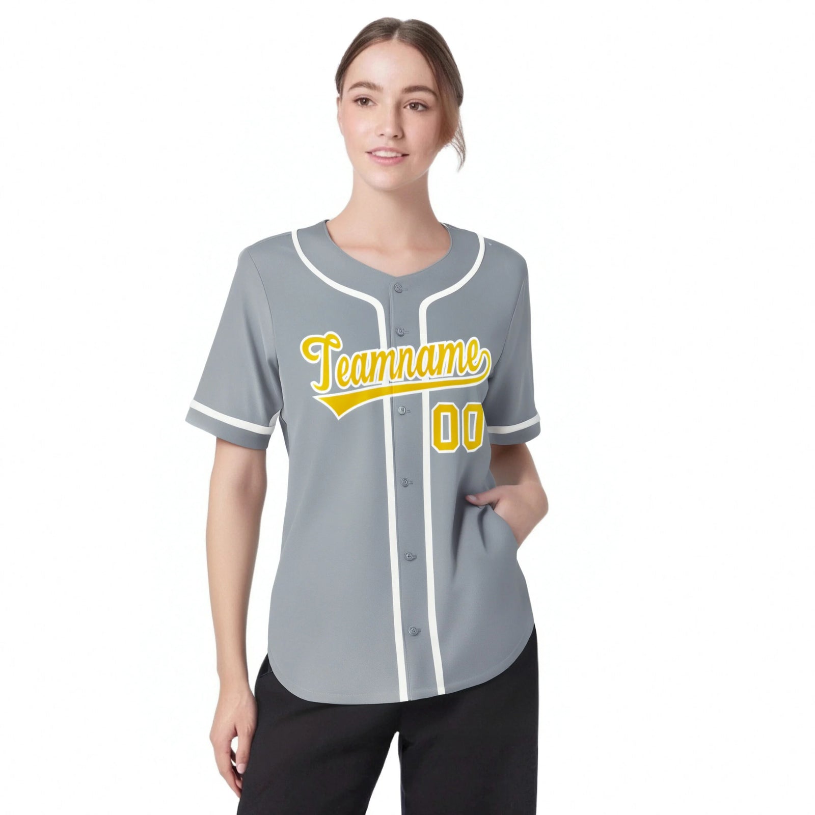 Custom Gray Glod White Classic Style Authentic Baseball Jersey