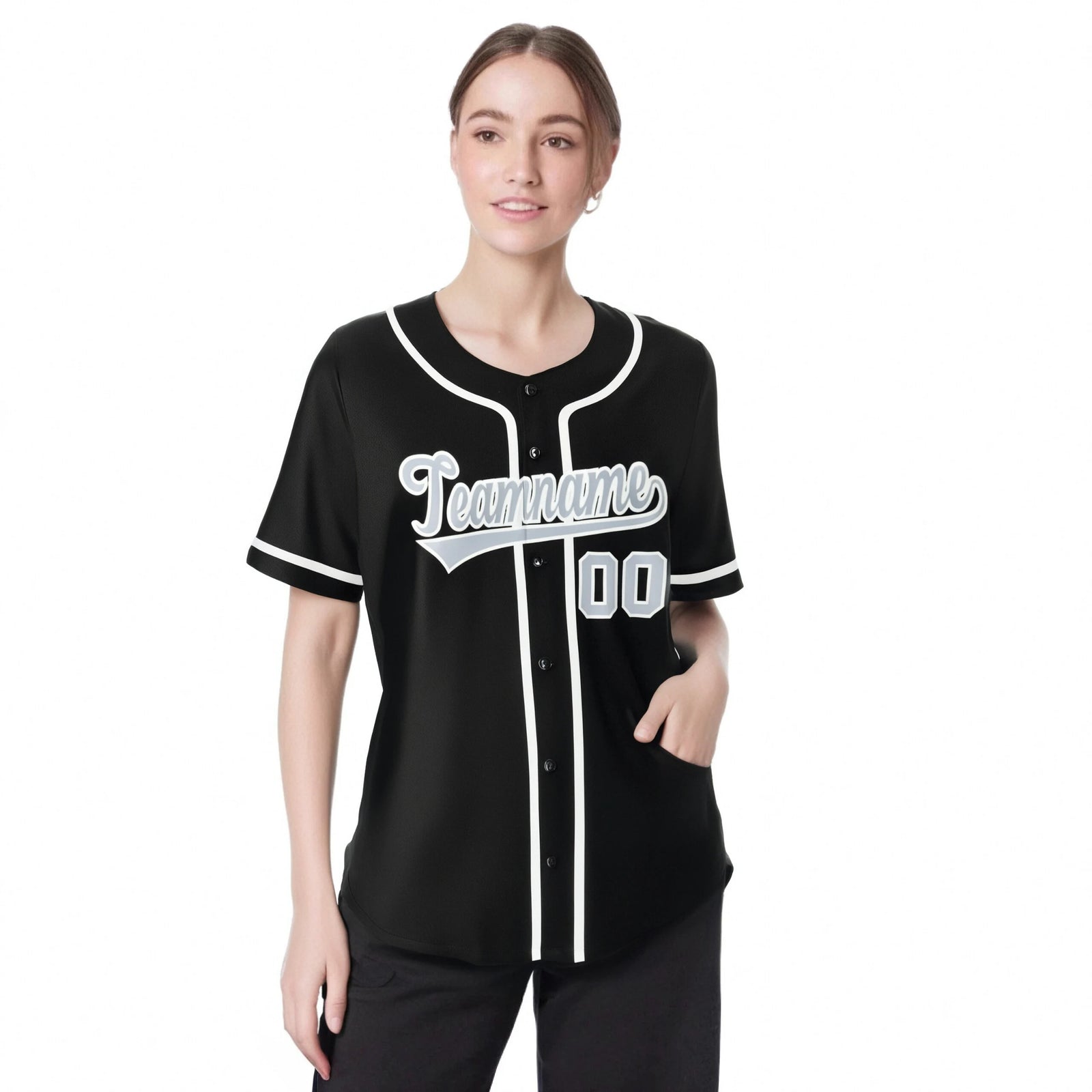 Custom Black Gray-White Classic Style Authentic Baseball Jersey