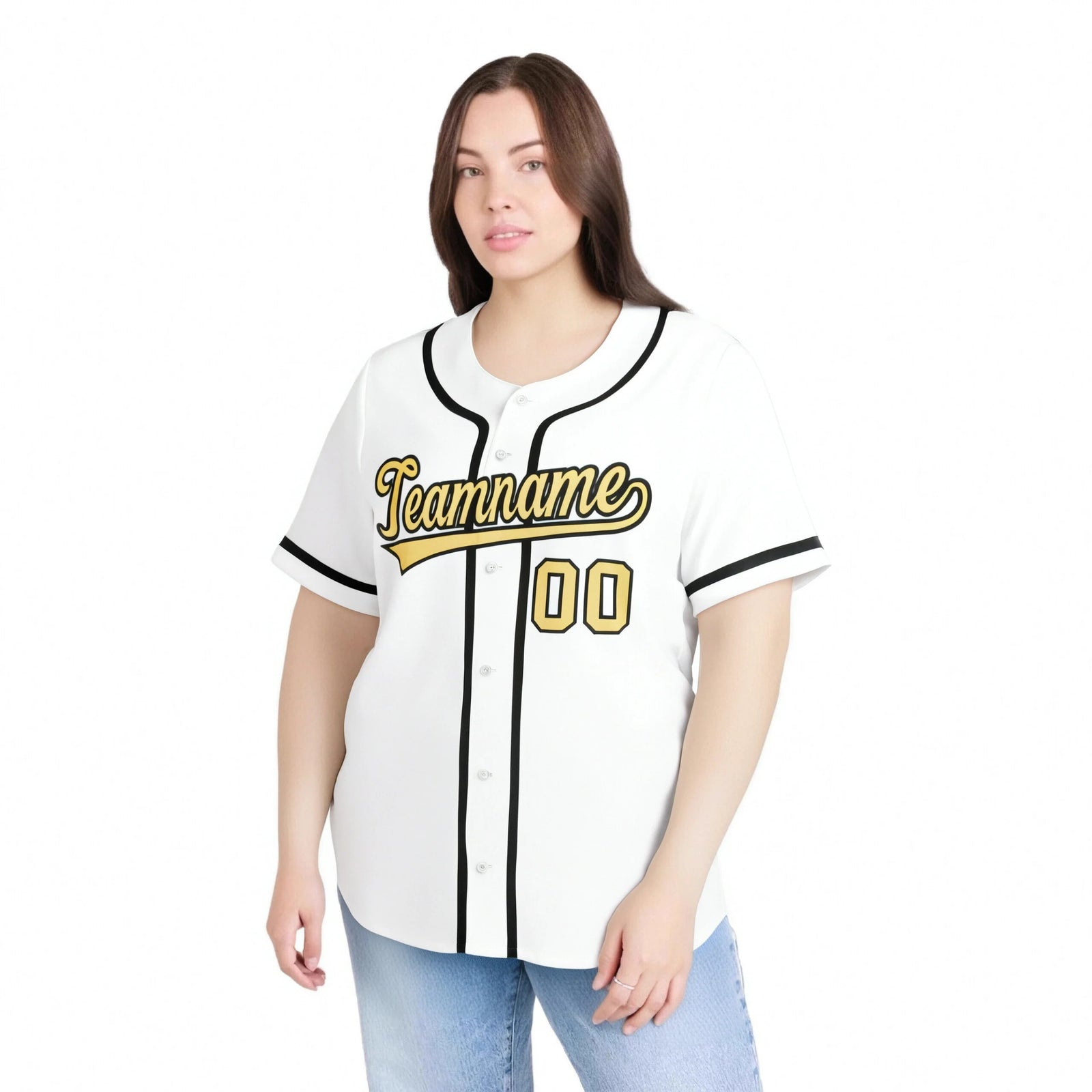 Custom White Glod-Black Classic Style Authentic Baseball Jersey