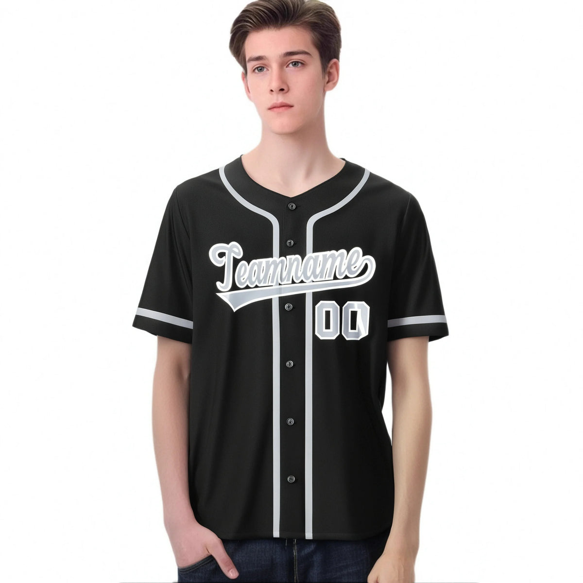Custom Black Gray Classic Style Authentic Baseball Jersey