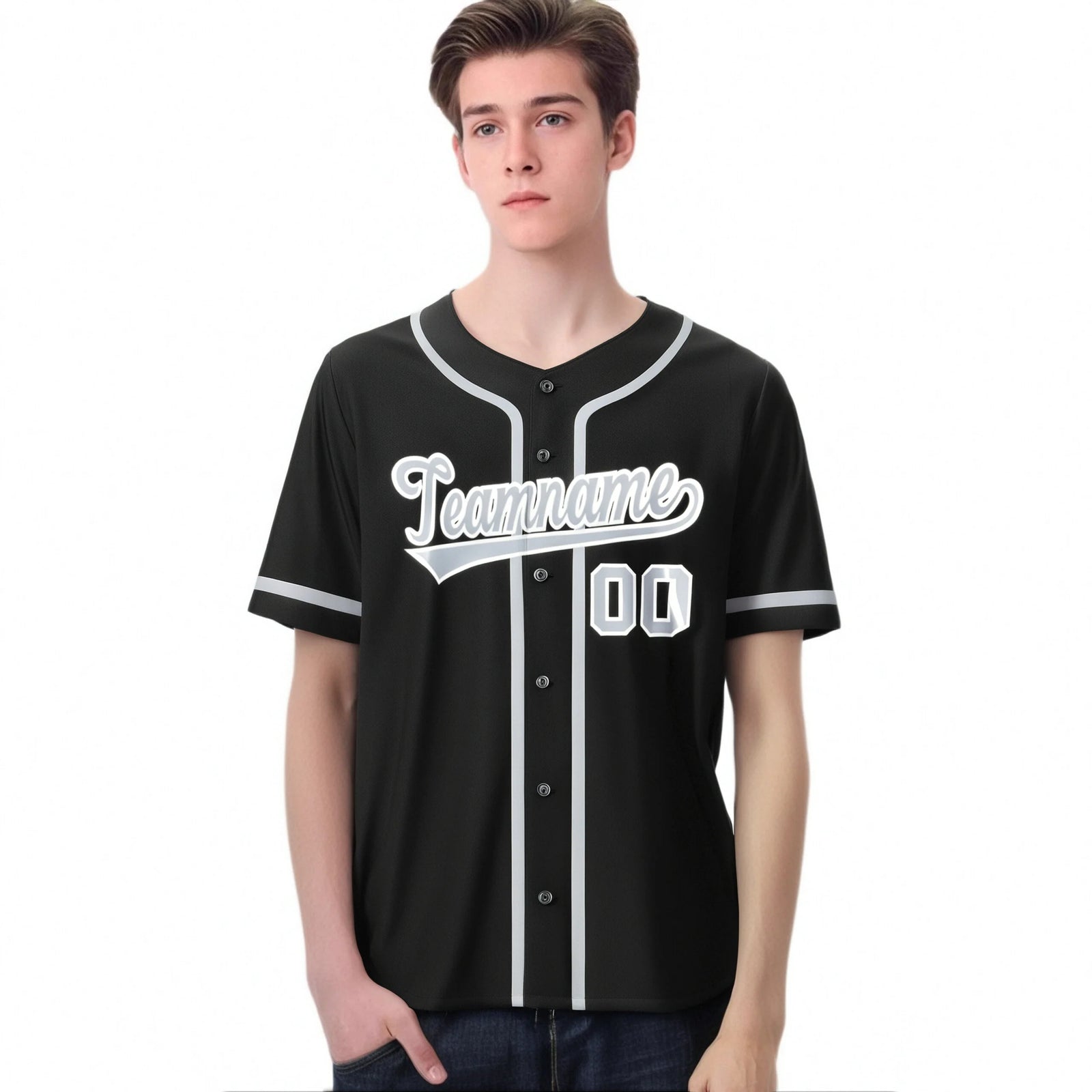 Custom Black Gray Classic Style Authentic Baseball Jersey