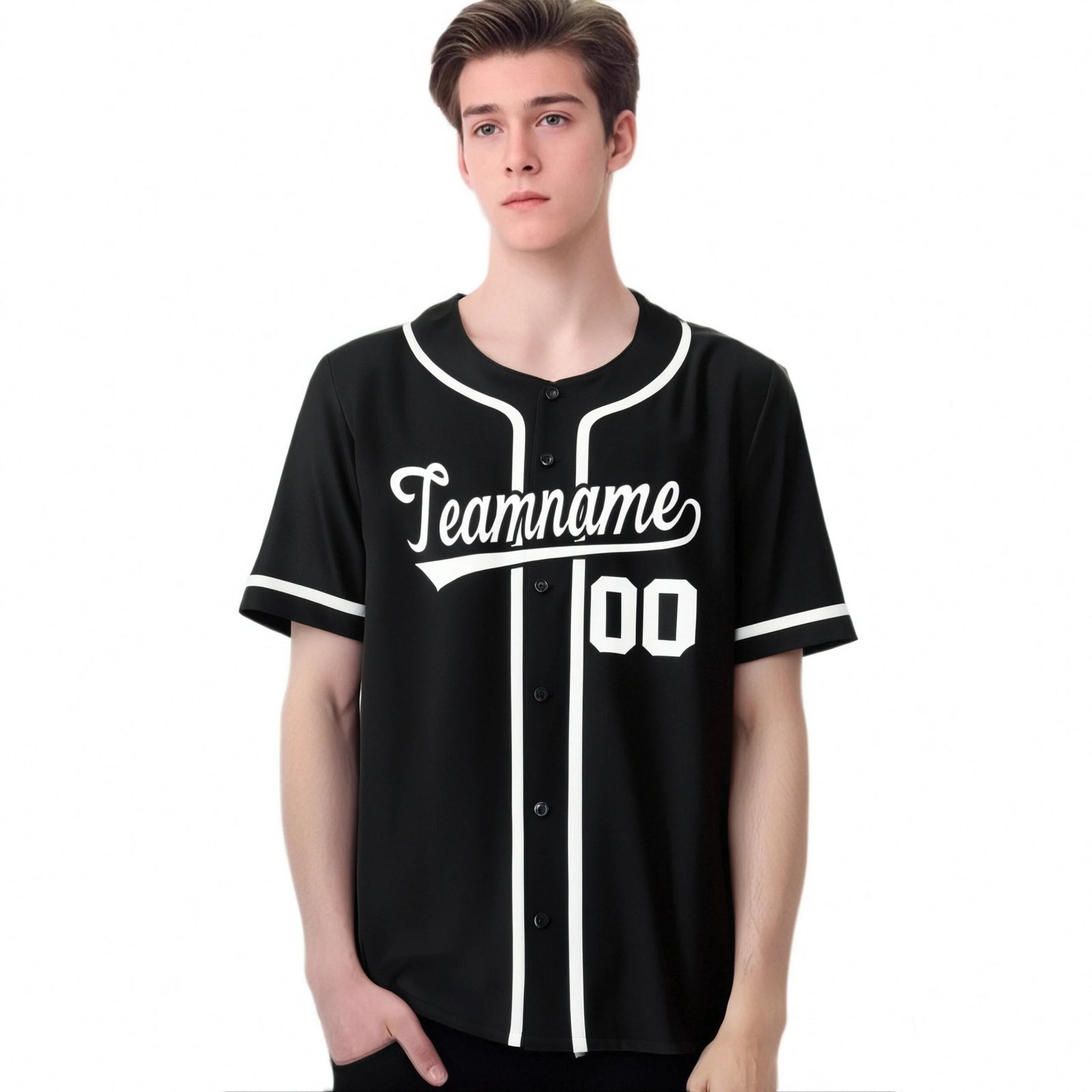 Custom Black White Classic Style Authentic Baseball Jersey
