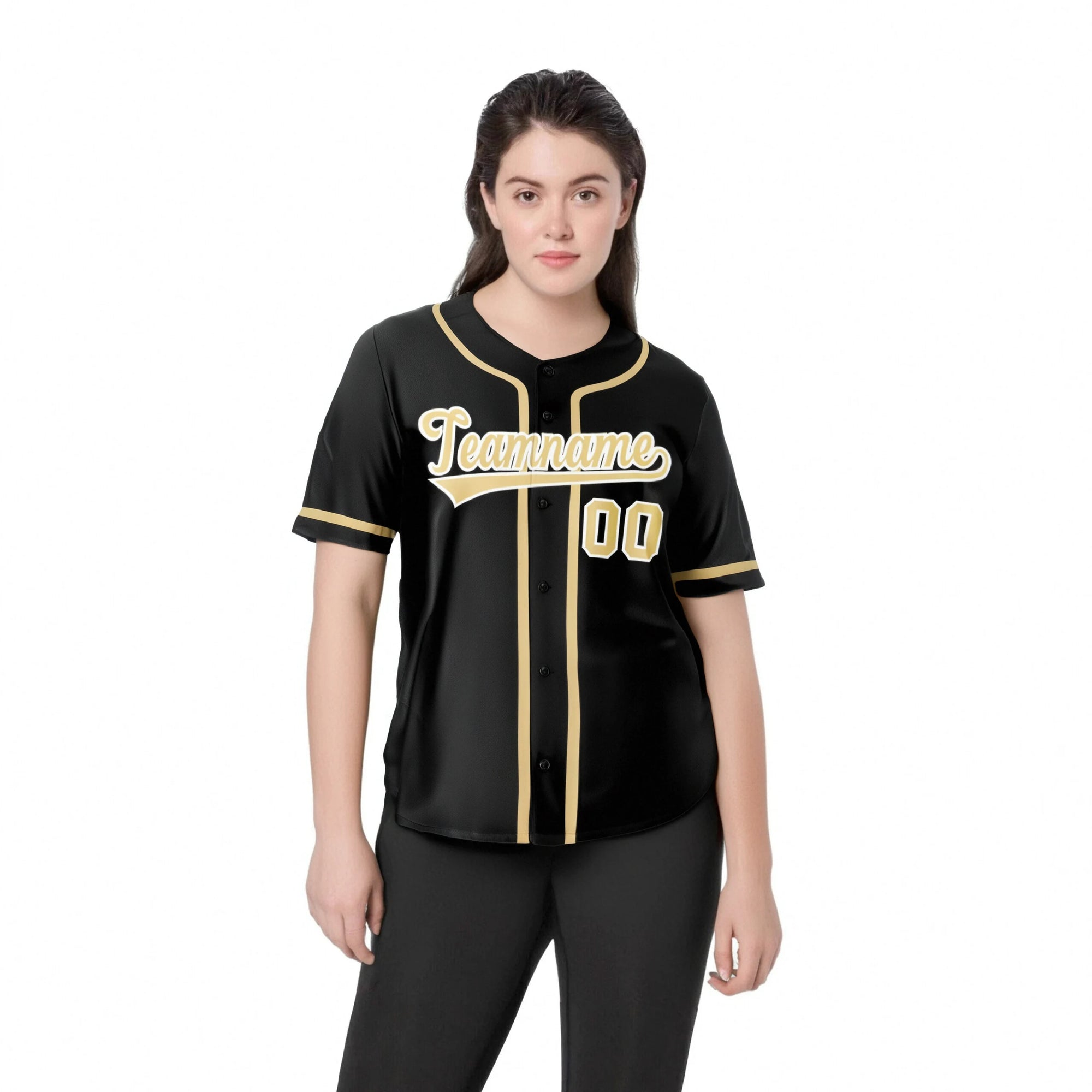 Custom Black Khaki Classic Style Authentic Baseball Jersey