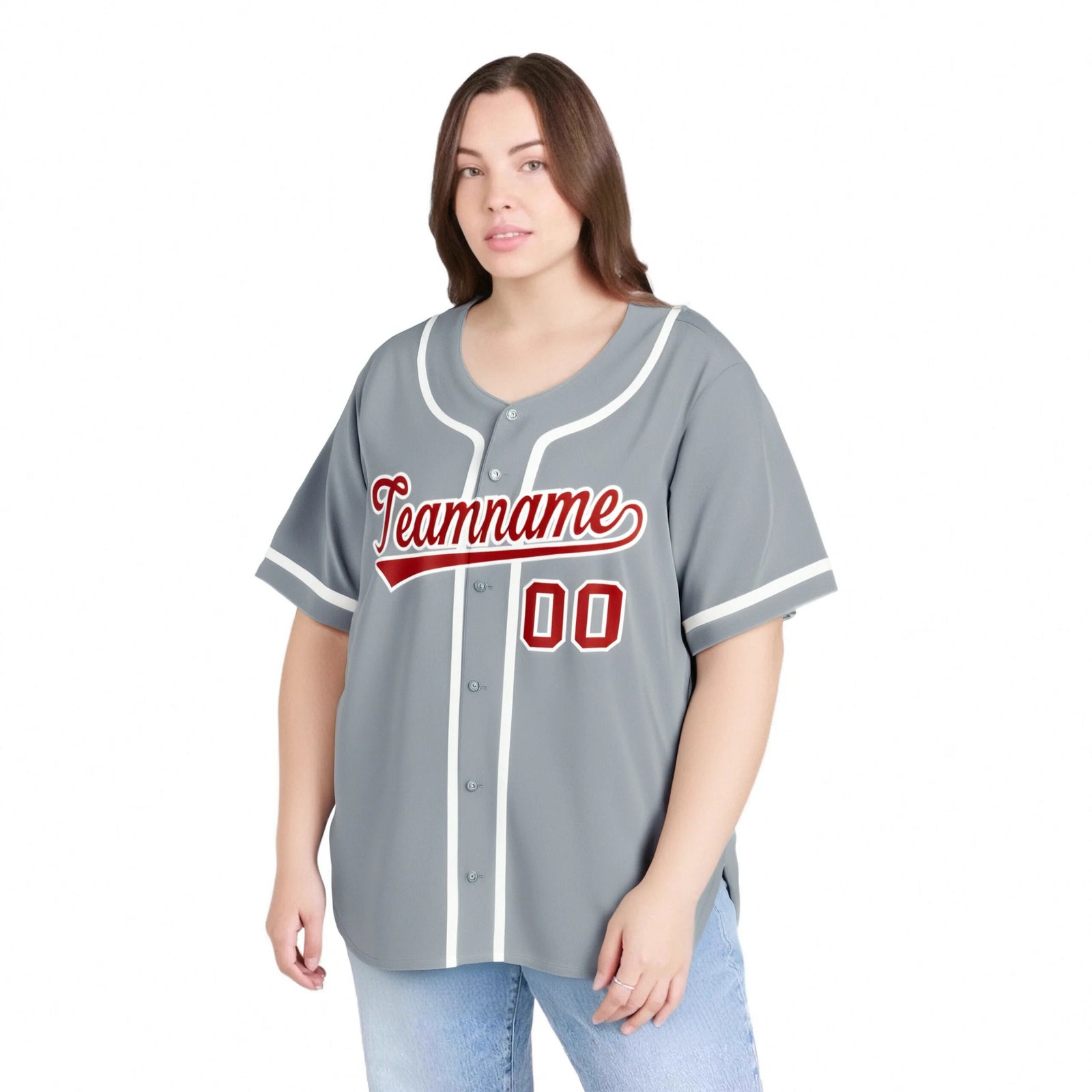 Custom Gray Red-White Classic Style Authentic Baseball Jersey