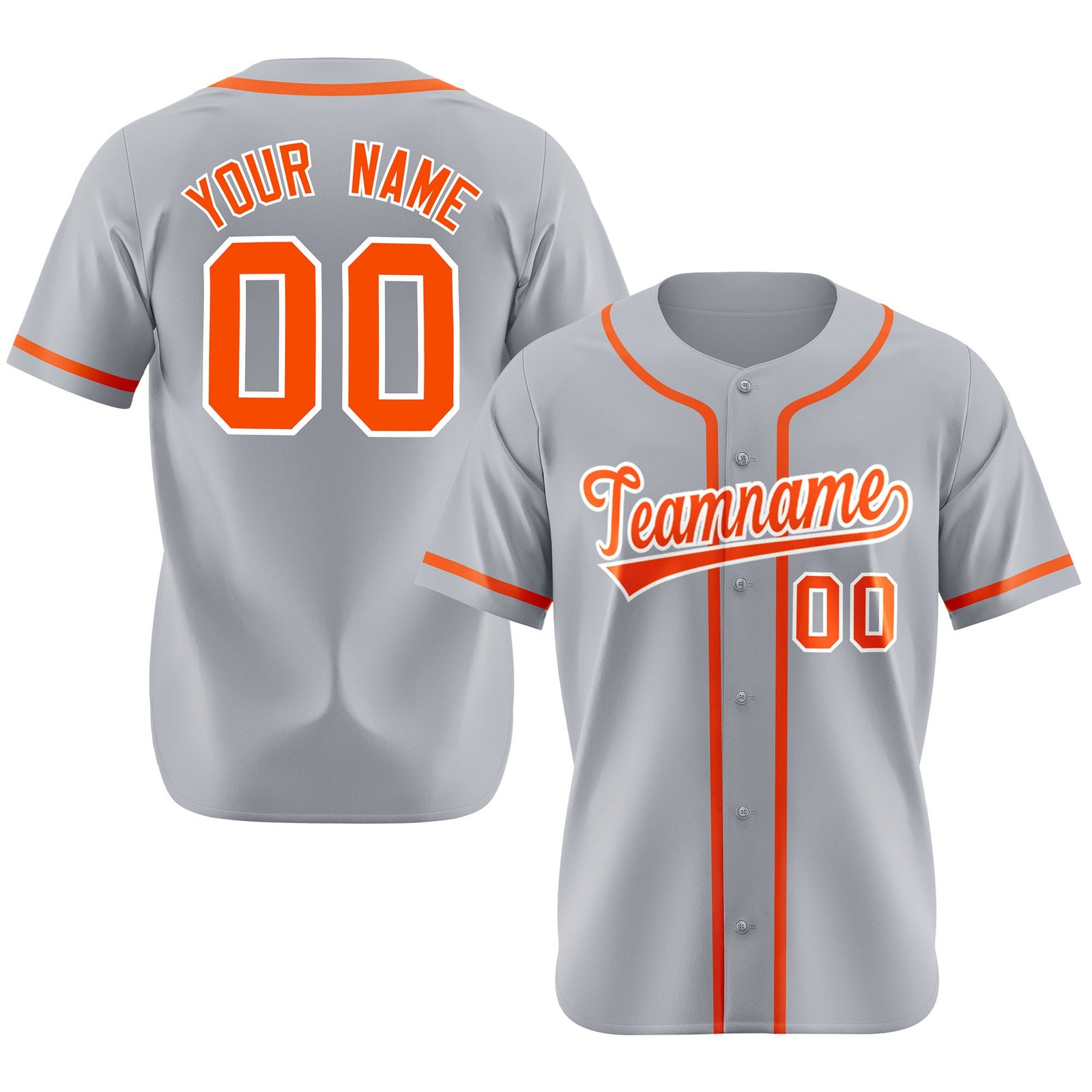 Custom Gray Orange Classic Style Authentic Baseball Jersey