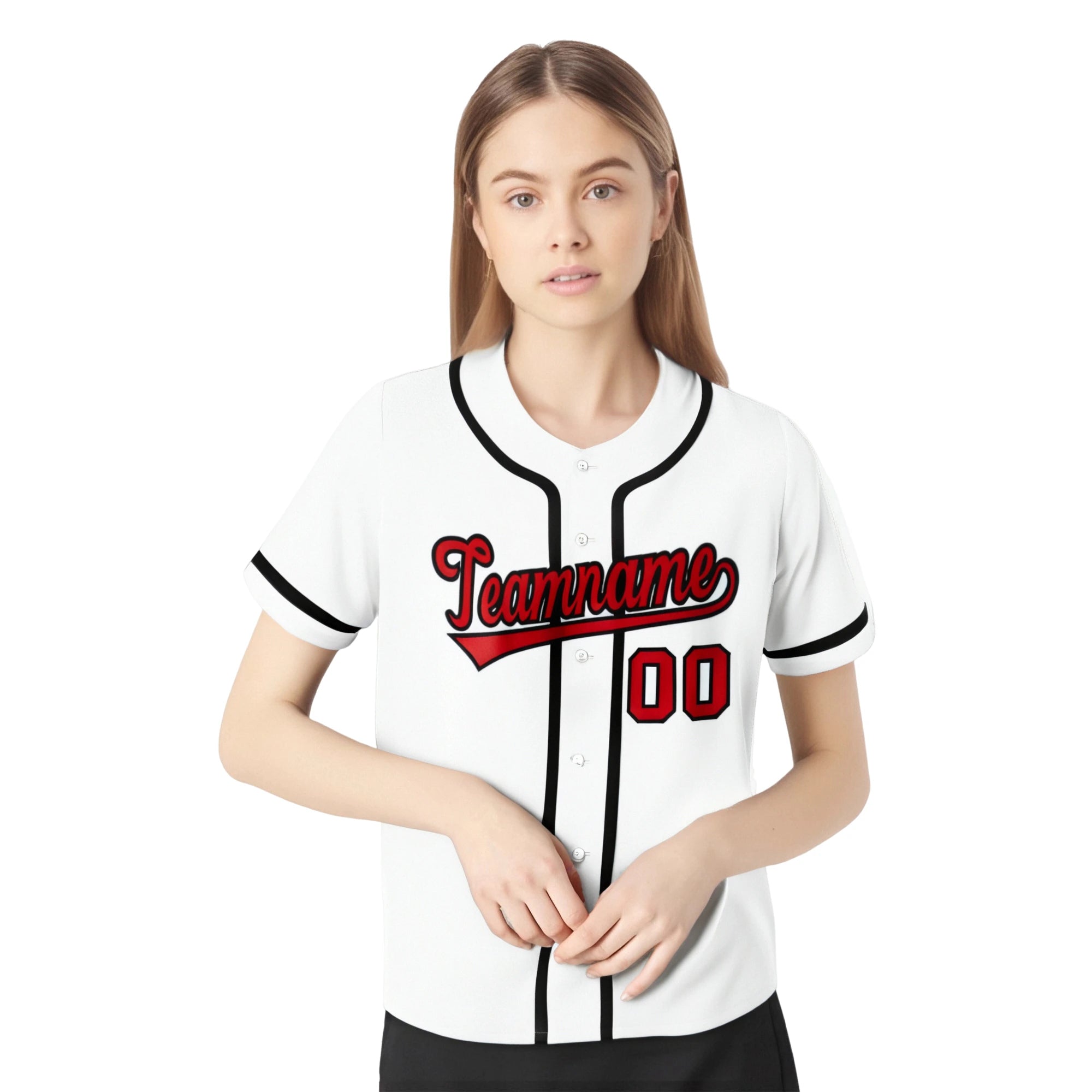 Custom White Red-Black Classic Style Authentic Baseball Jersey