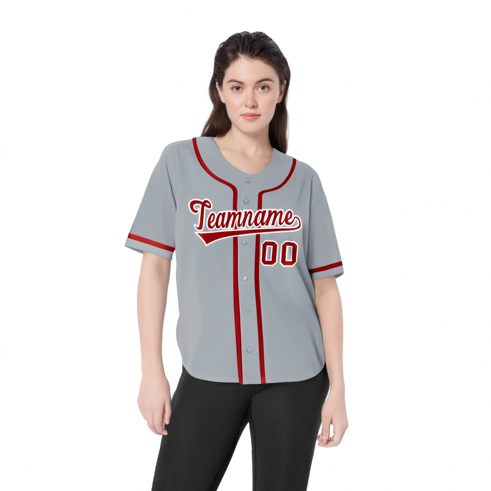 Custom Gray Red-White Classic Style Authentic Baseball Jersey