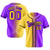 Custom Yellow Purple Gradient Style Authentic Baseball Jersey