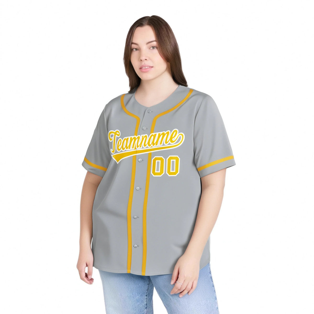 Custom Gray Gold-White Classic Style Authentic Baseball Jersey