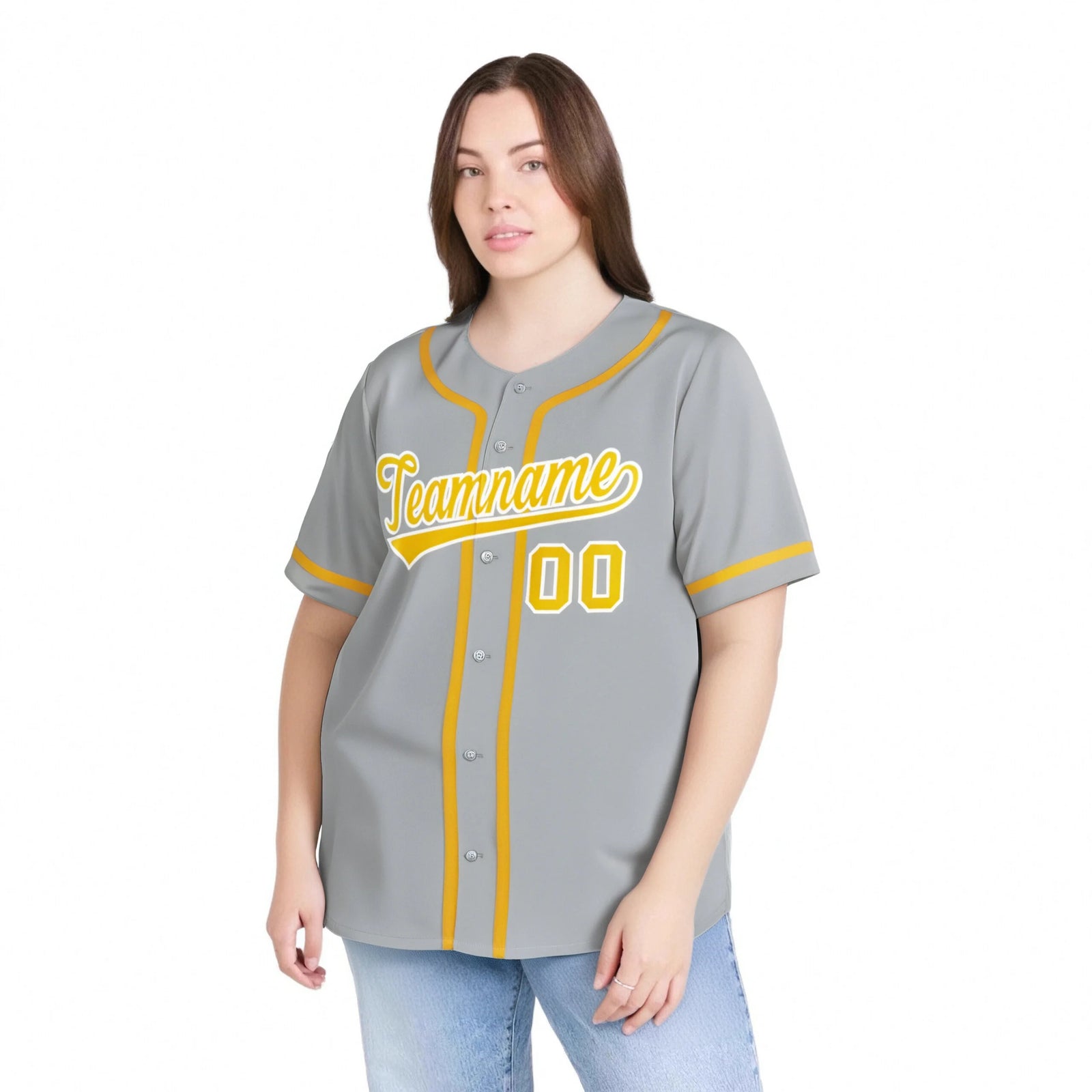 Custom Gray Gold-White Classic Style Authentic Baseball Jersey