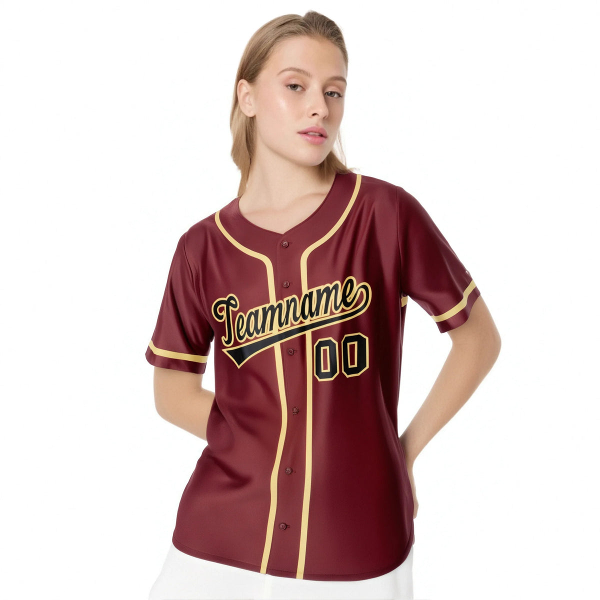 Custom Crimson khaki-Black Classic Style Authentic Baseball Jersey