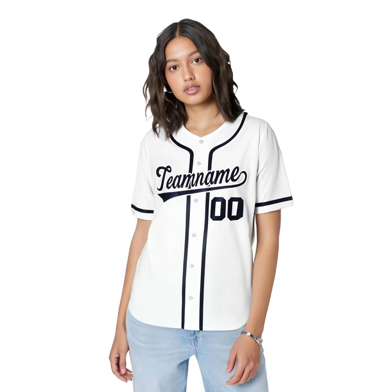 Custom White Navy Classic Style Authentic Baseball Jersey