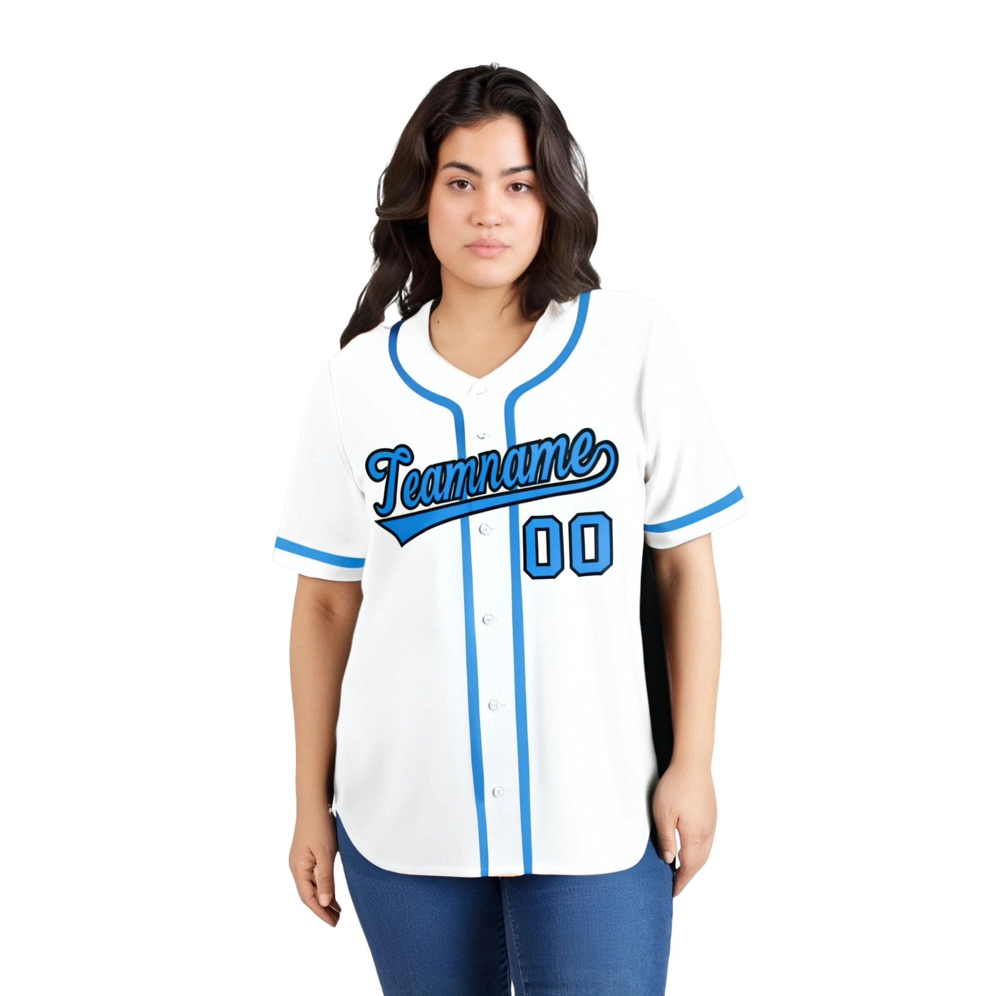 Custom White Powder Blue Classic Style Authentic Baseball Jersey