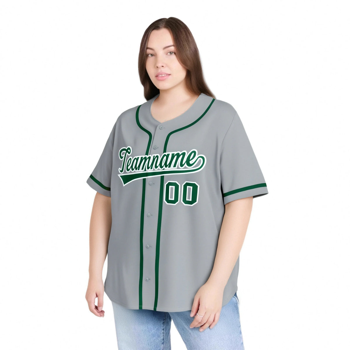 Custom Gray Kelly Green Classic Style Authentic Baseball Jersey
