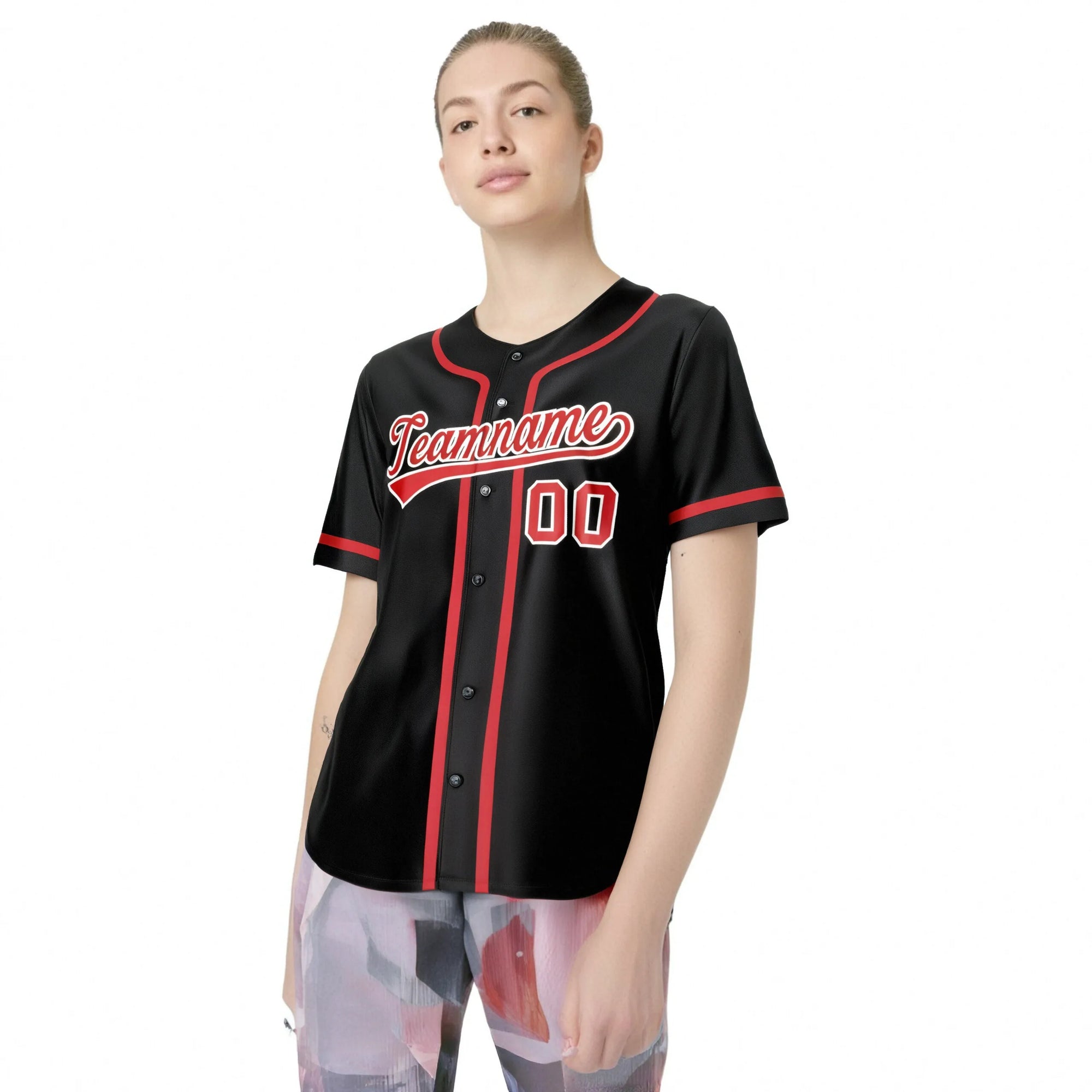 Custom Black Red Classic Style Authentic Baseball Jersey