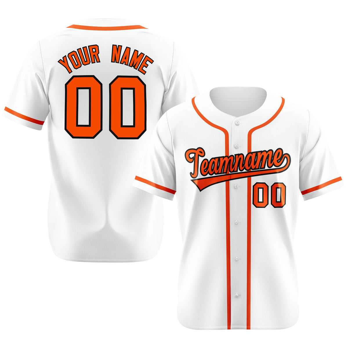 Custom White Orange Classic Style Authentic Baseball Jersey
