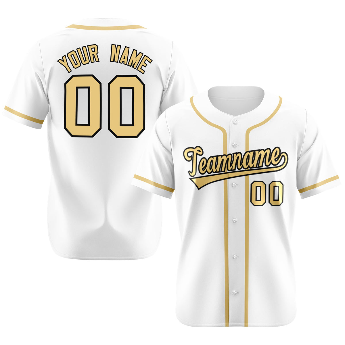 Custom White Khaki Classic Style Authentic Baseball Jersey