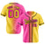 Custom Pink Yellow Gradient Authentic Baseball Jersey