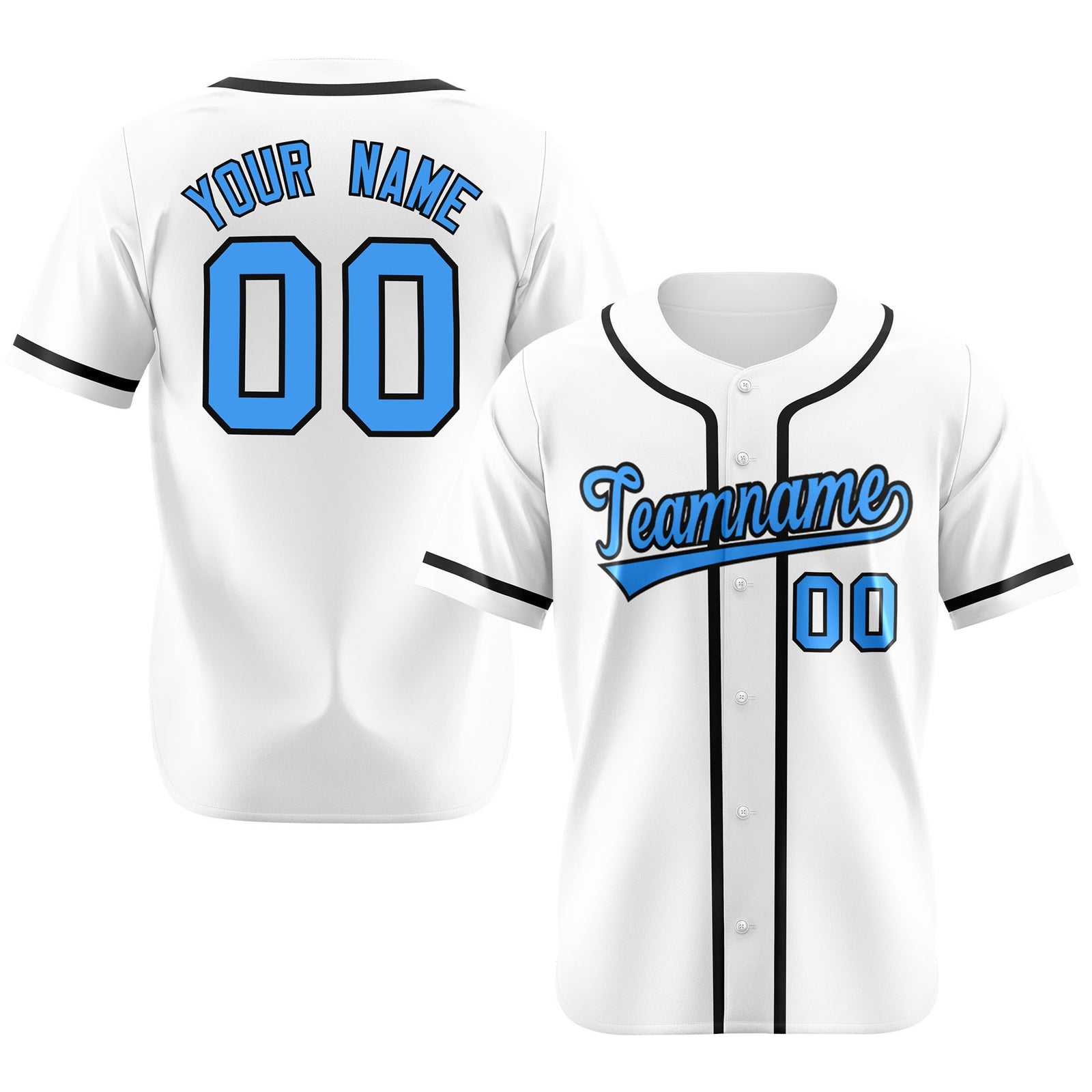 Custom White Black Classic Style Authentic Baseball Jersey