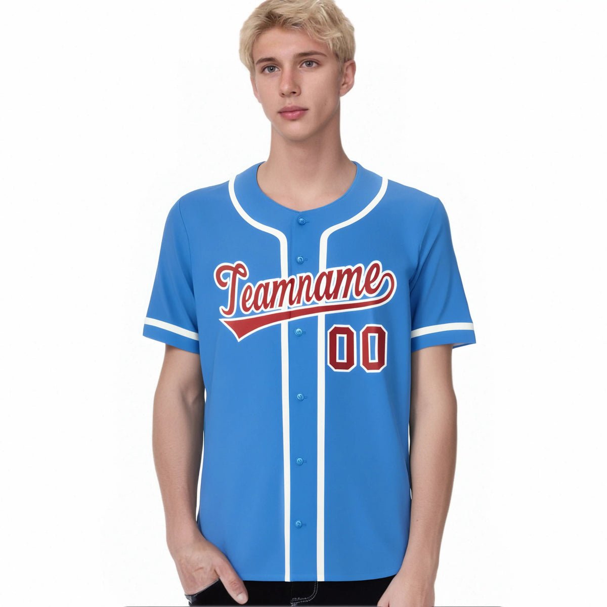 Custom Powder Blue White Classic Style Authentic Baseball Jersey