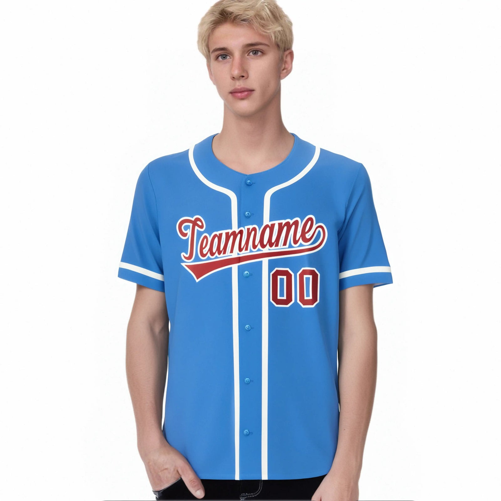 Custom Powder Blue White Classic Style Authentic Baseball Jersey
