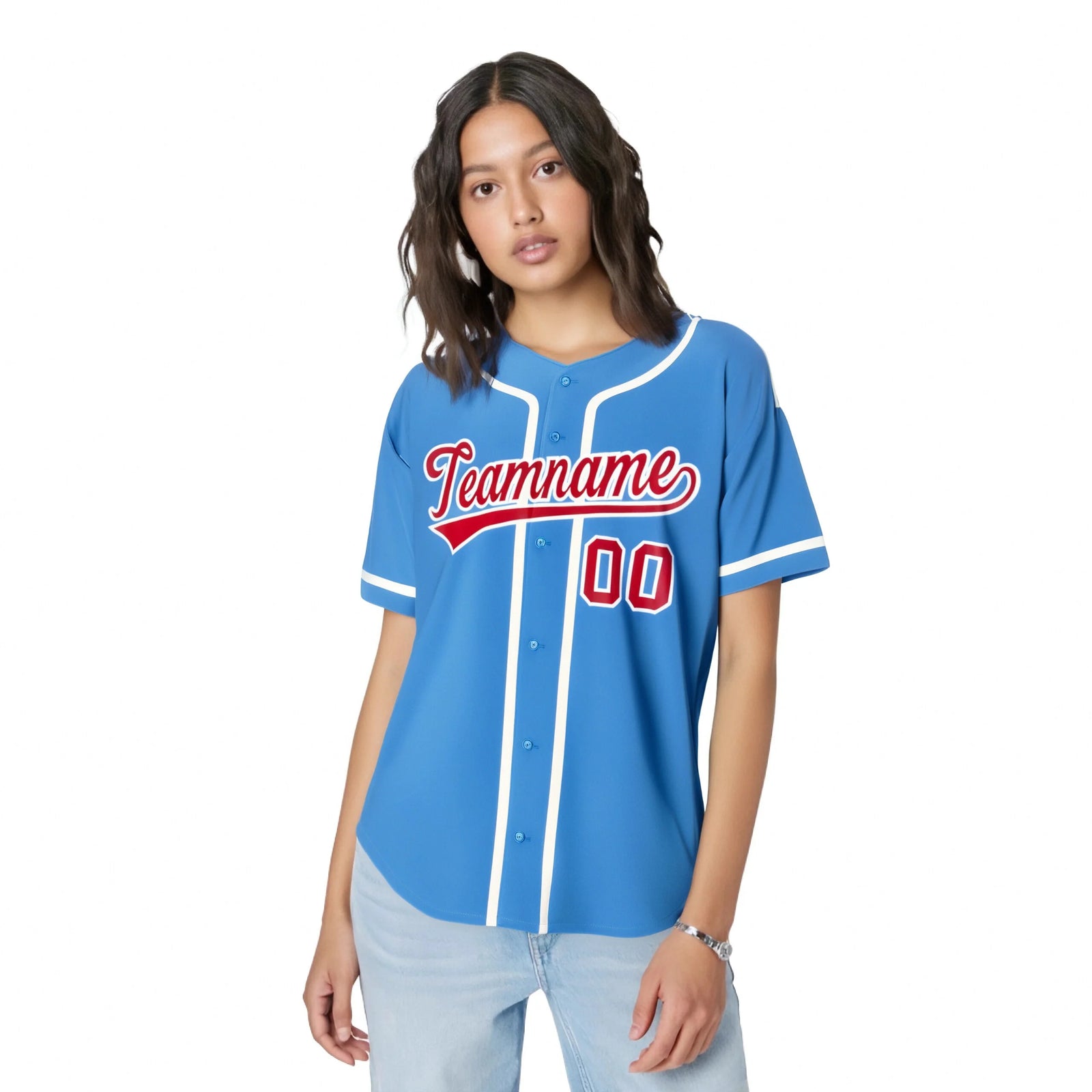 Custom Powder Blue White Classic Style Authentic Baseball Jersey