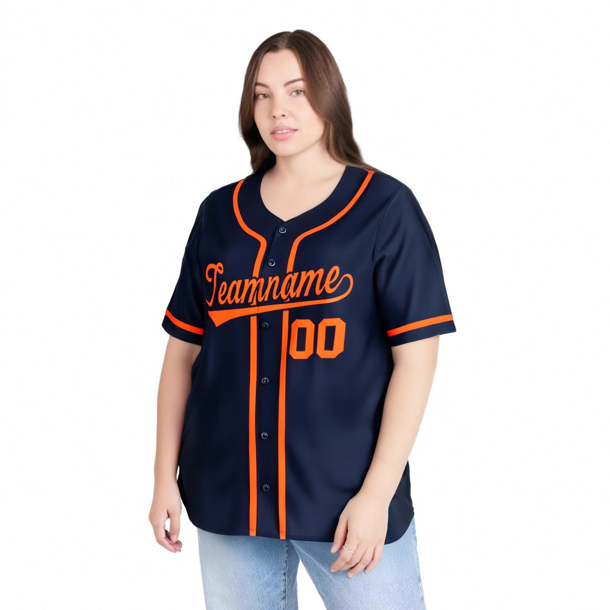 Custom Navy Orange Classic Style Authentic Baseball Jersey