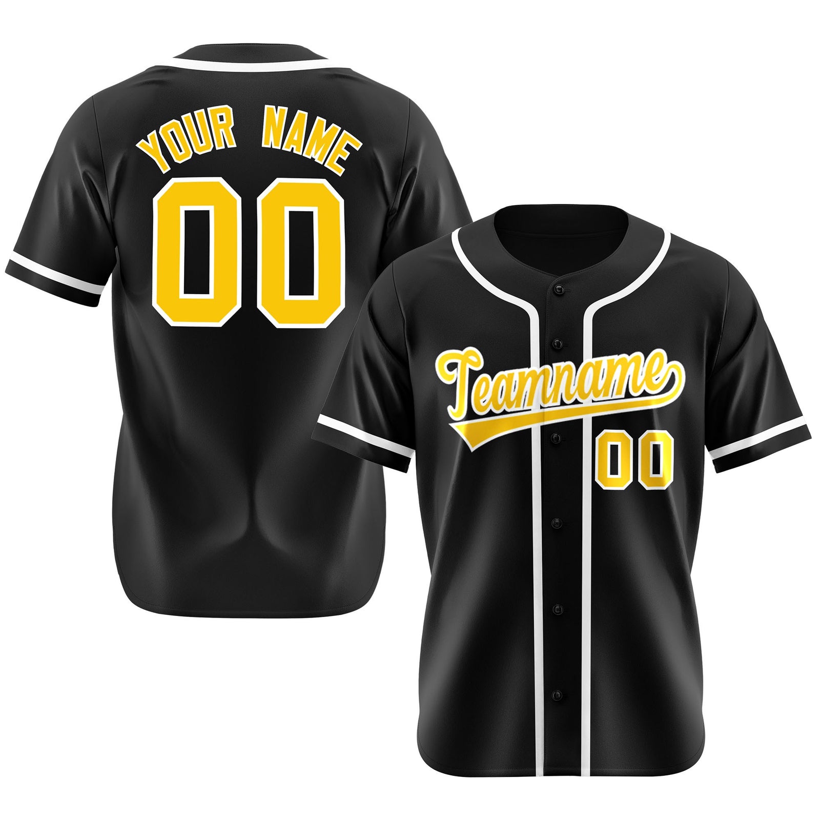 Custom Black White Classic Style Authentic Baseball Jersey