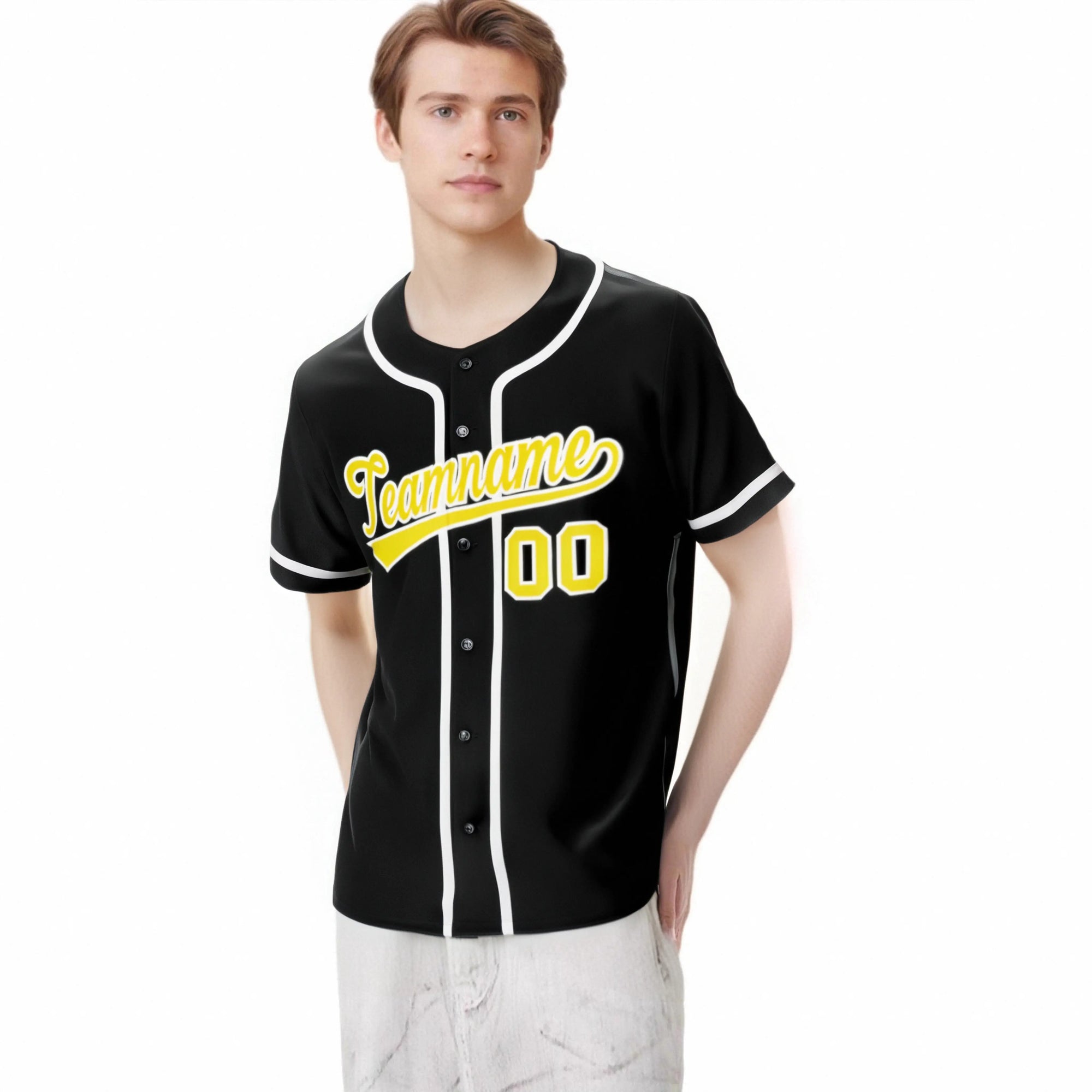 Custom Black White Classic Style Authentic Baseball Jersey