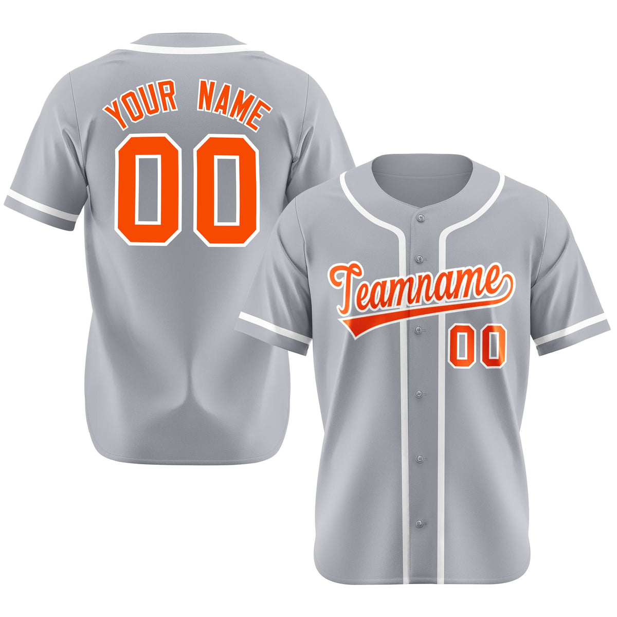 Custom Gray Orange-White Classic Style Authentic Baseball Jersey