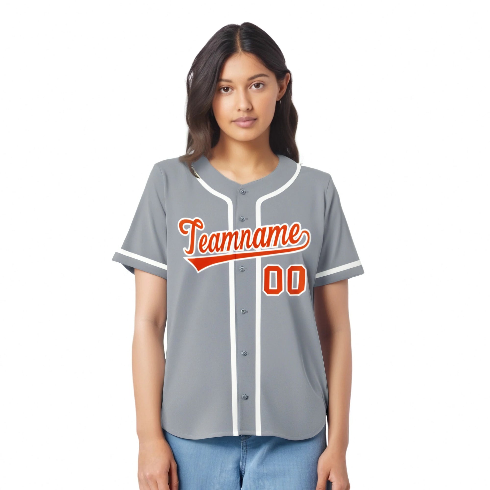 Custom Gray Orange-White Classic Style Authentic Baseball Jersey