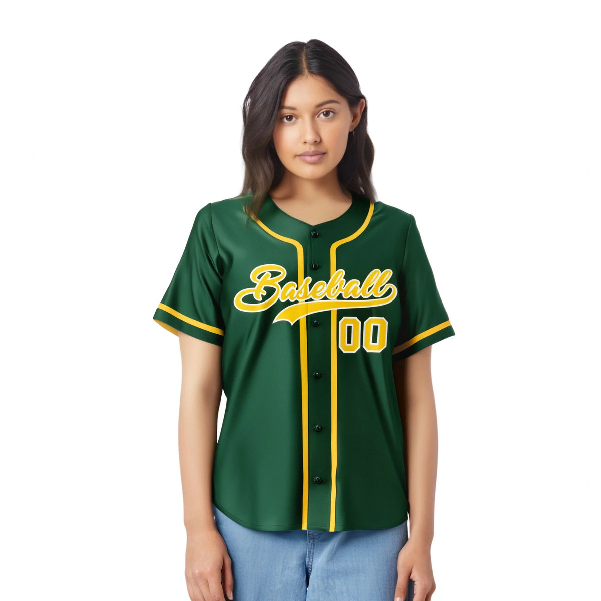 Custom Green Glod Classic Style Authentic Baseball Jersey