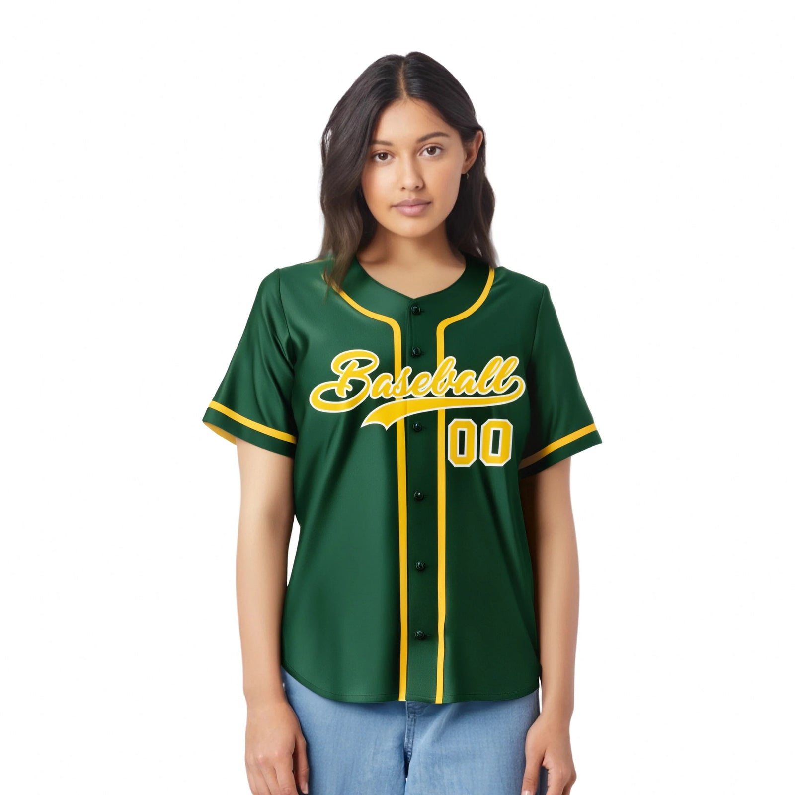 Custom Green Glod Classic Style Authentic Baseball Jersey