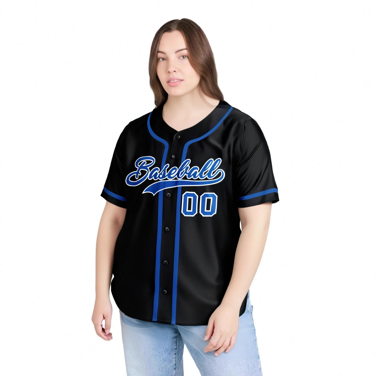 Custom Black Royal Blue Classic Style Authentic Baseball Jersey