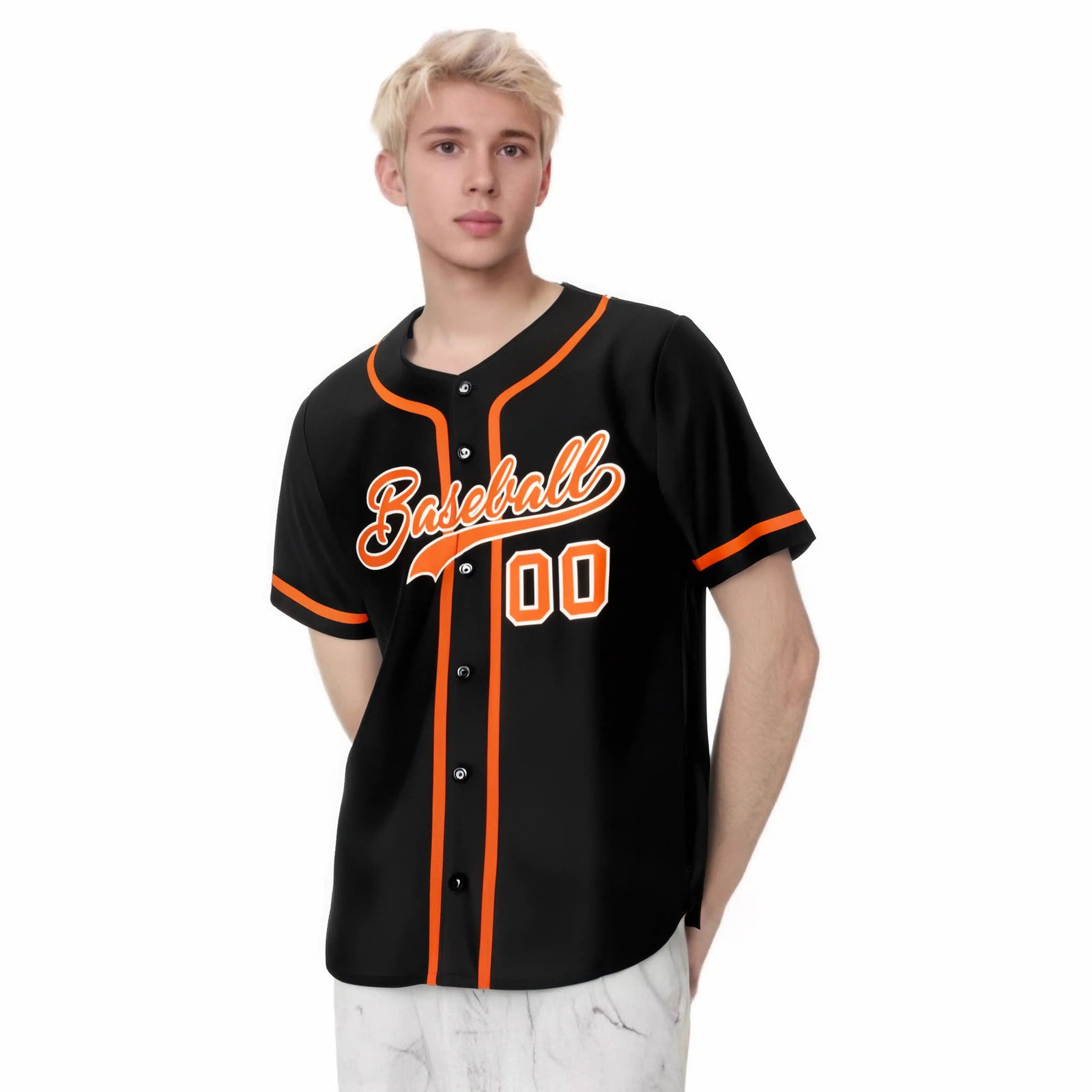 Custom Black Orange Classic Style Authentic Baseball Jersey
