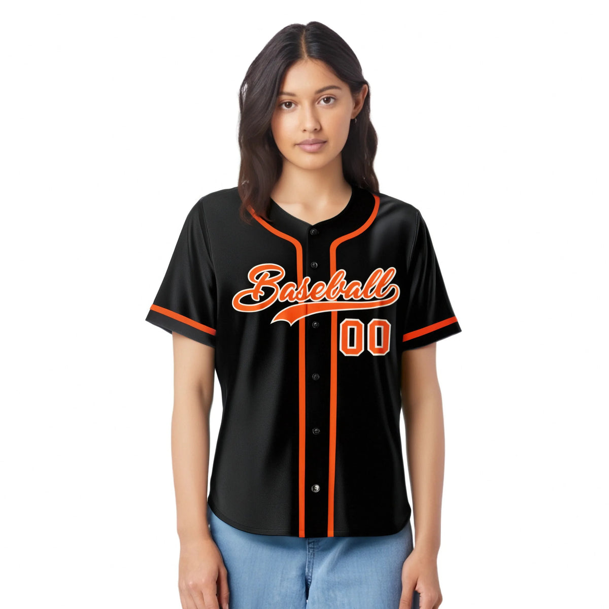 Custom Black Orange Classic Style Authentic Baseball Jersey