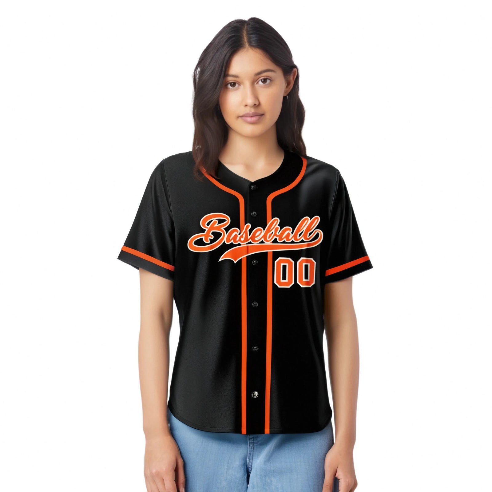 Custom Black Orange Classic Style Authentic Baseball Jersey