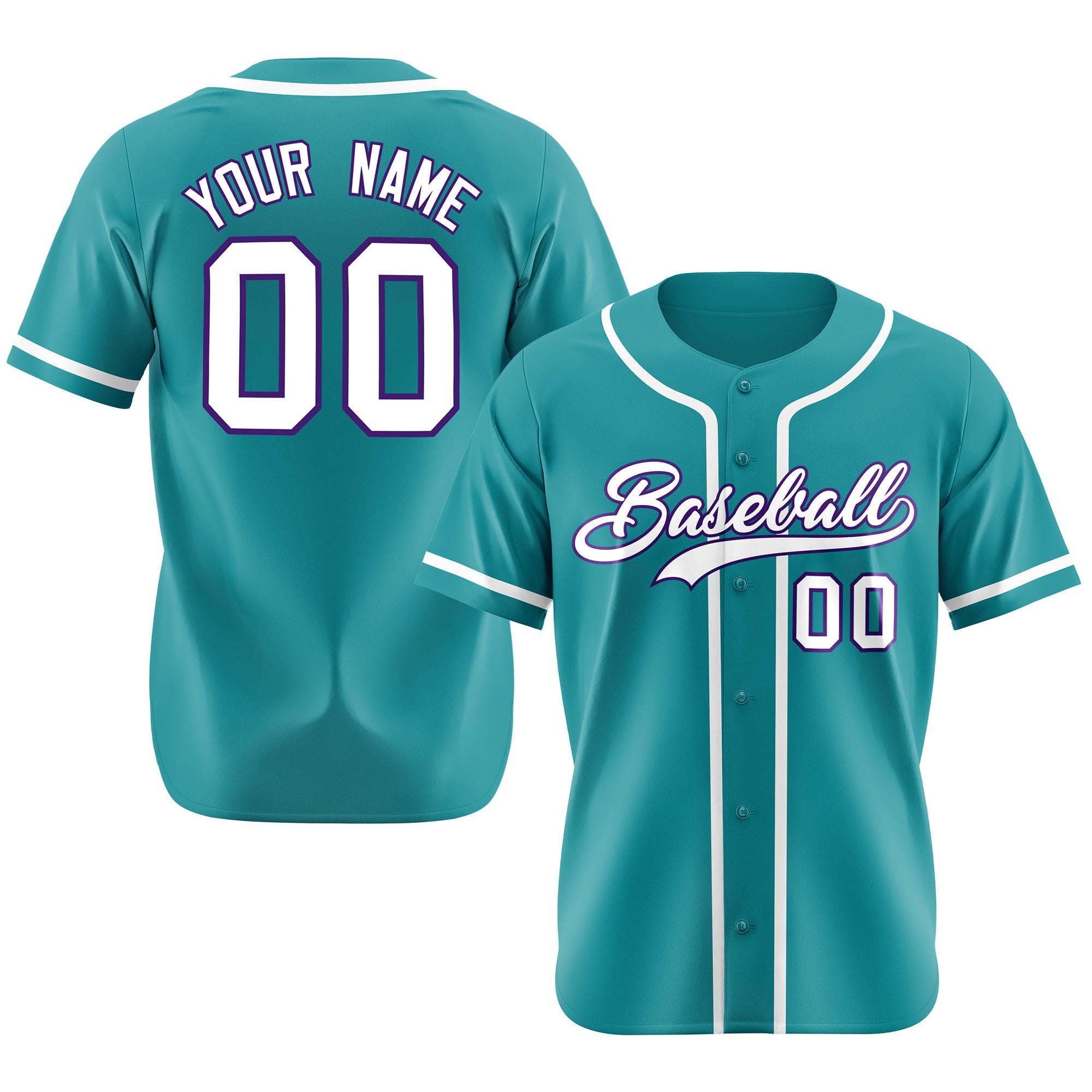 Custom Aqua White Classic Style Authentic Baseball Jersey