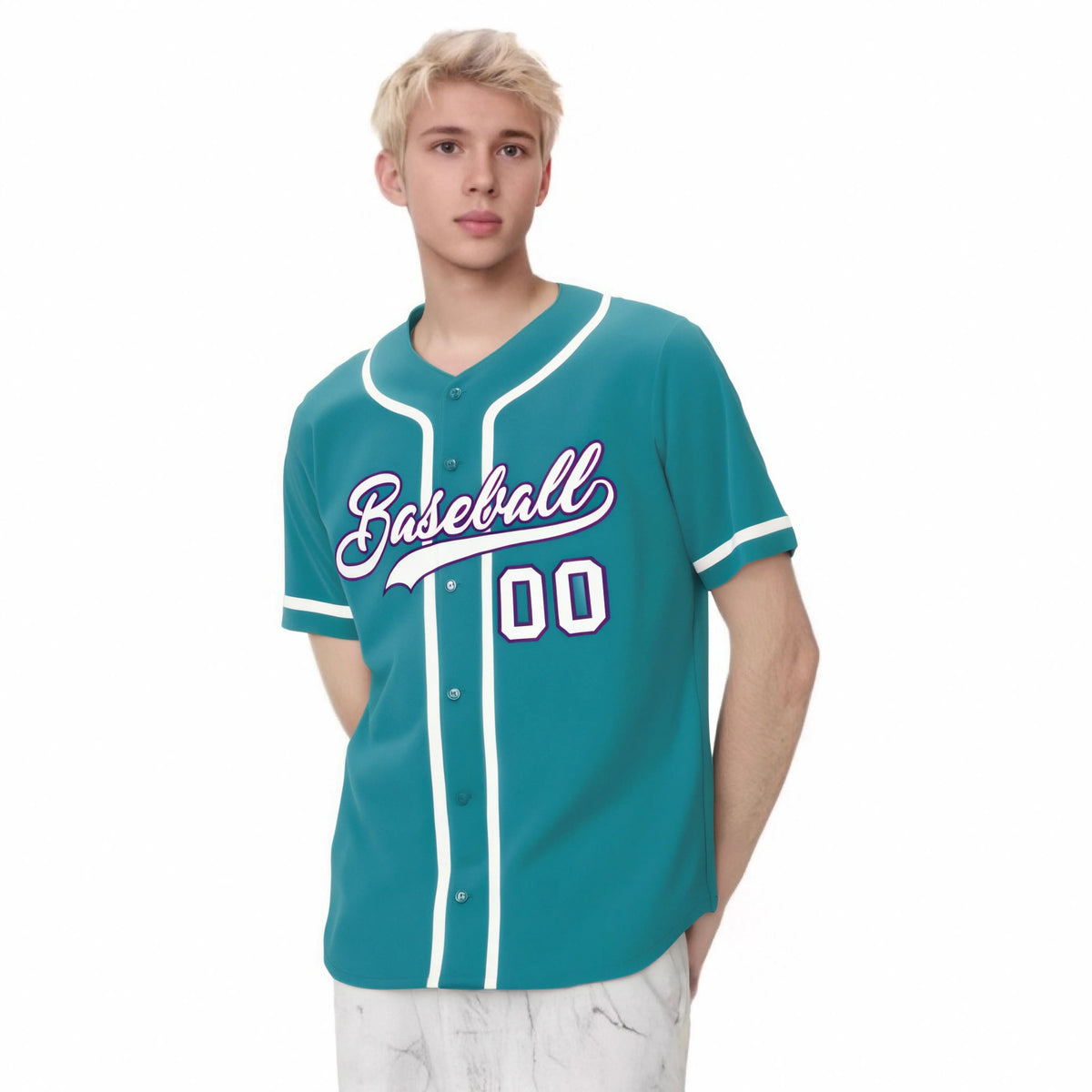 Custom Aqua White Classic Style Authentic Baseball Jersey