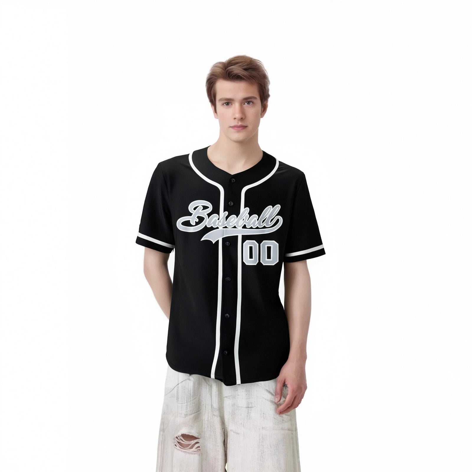 Custom Black Gray Classic Style Authentic Baseball Jersey