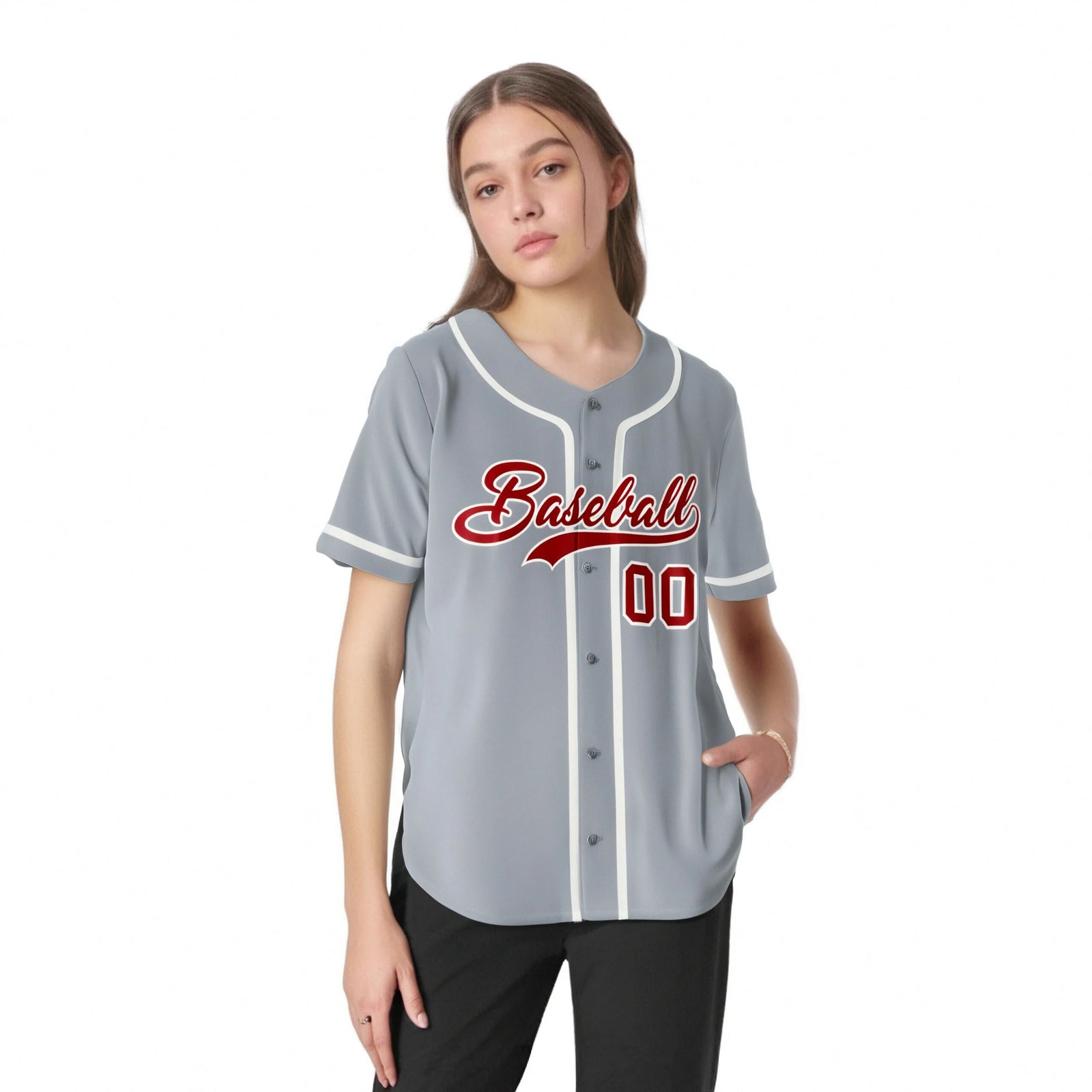 Custom Gray Red-White Classic Style Authentic Baseball Jersey