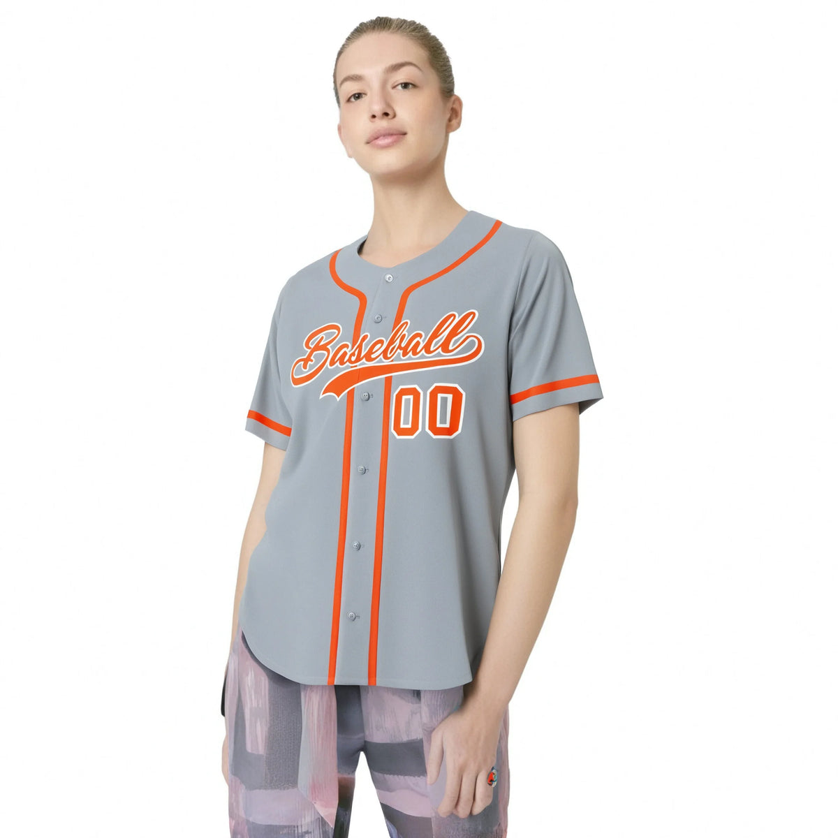 Custom Gray Orange Classic Style Authentic Baseball Jersey