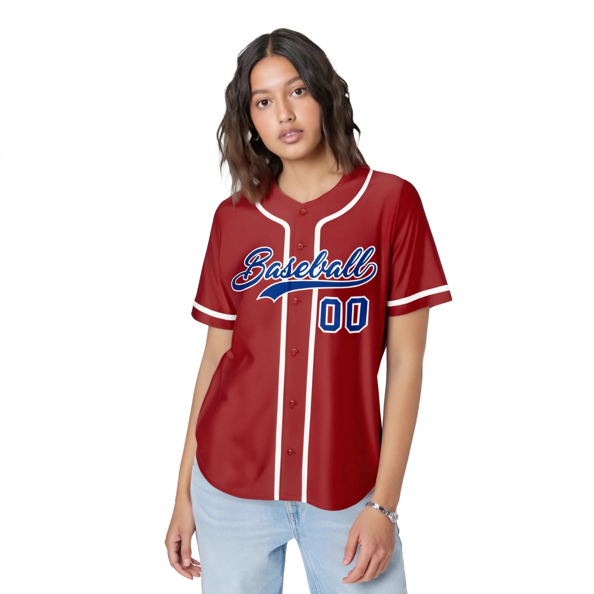 Custom Red Royal Blue-White Classic Style Authentic Baseball Jersey