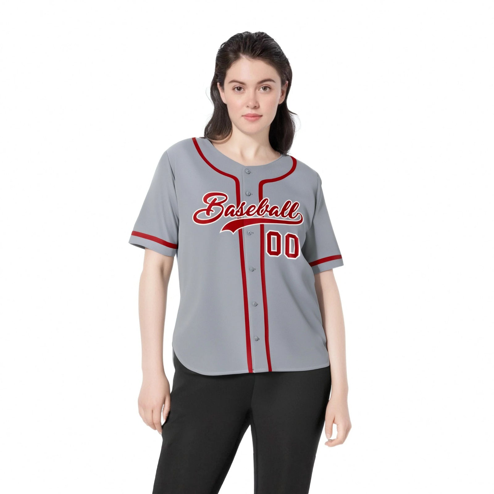 Custom Gray Red-White Classic Style Authentic Baseball Jersey